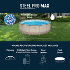 Bestway Steel Pro MAX 13' x 42" Round Above Ground Pool Set with Canopy & Ladder — image 3