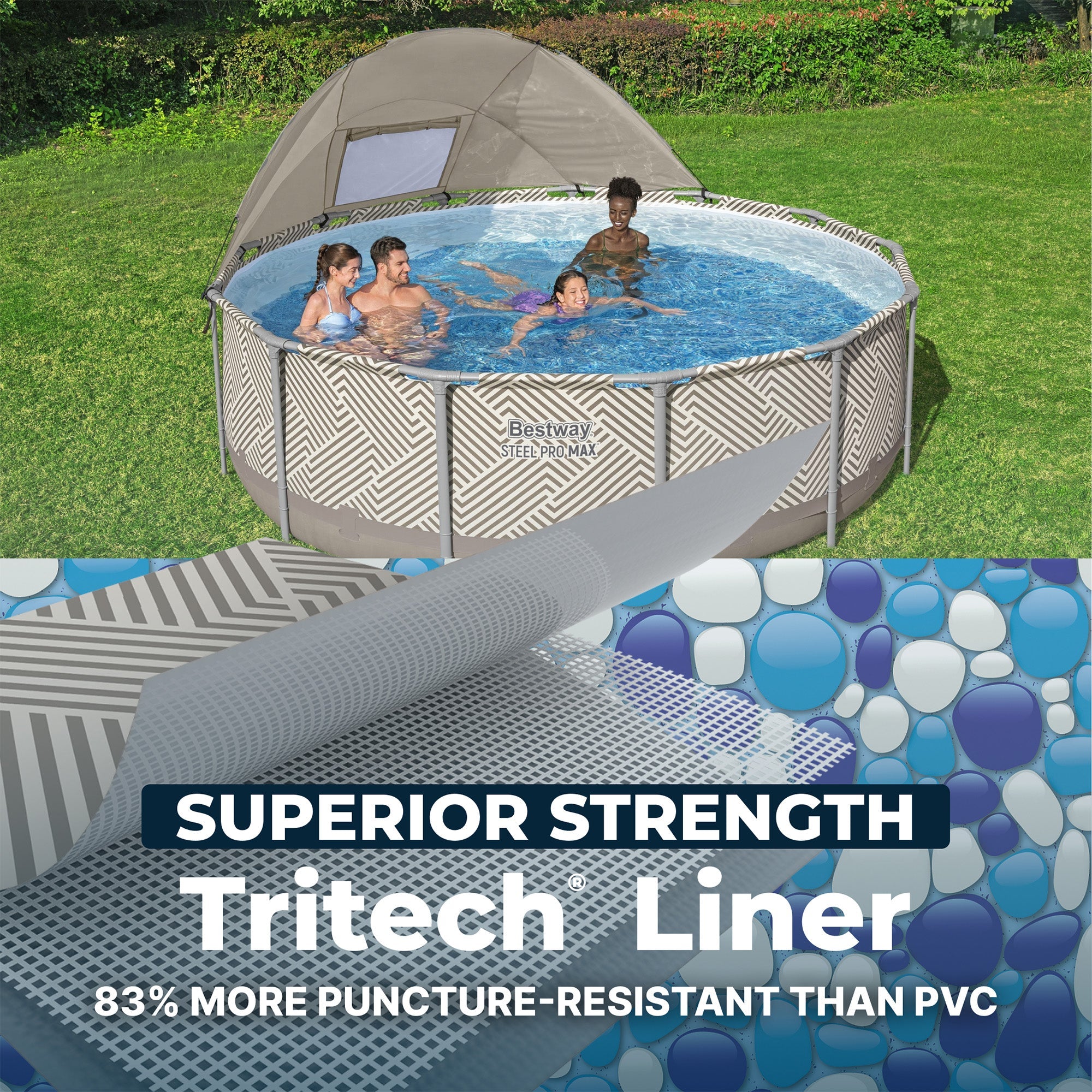 Bestway Steel Pro MAX 13' x 42" Round Above Ground Pool Set with Canopy & Ladder — image 6