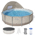 Bestway Steel Pro MAX 13' x 42" Round Above Ground Pool Set with Canopy & Ladder — image 1