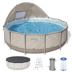 Bestway Steel Pro MAX 13' x 42" Round Above Ground Pool Set with Canopy & Ladder — image 1