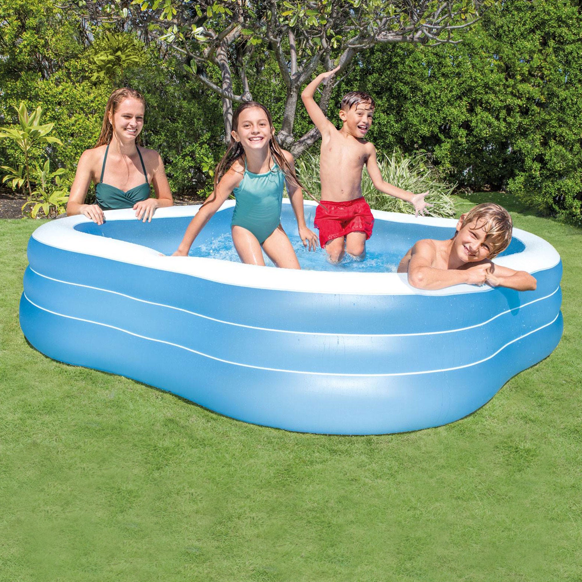 Intex Swim Center 90in x 90in x 2in Inflatable Play Kids Backyard Swimming Pool — image 4