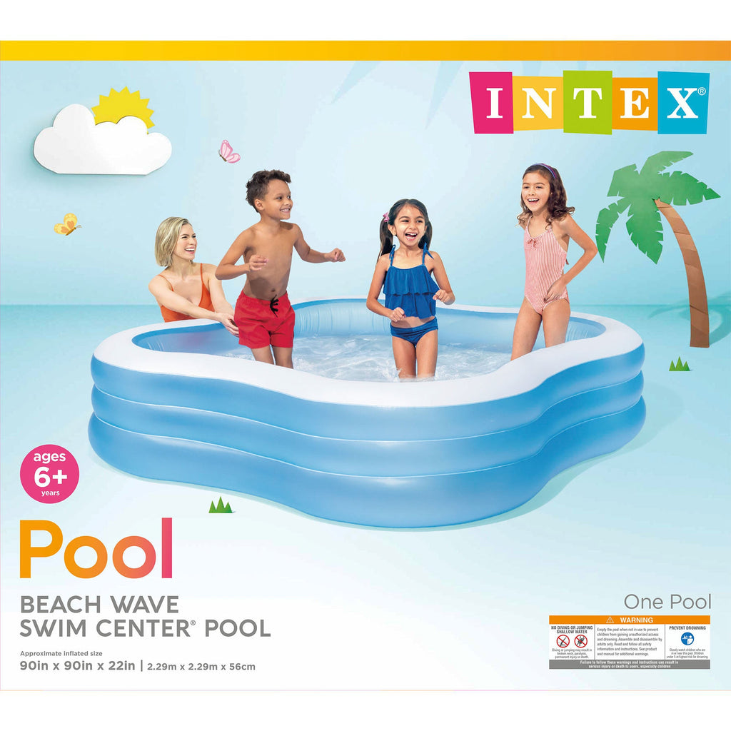 Intex Swim Center 90in x 90in x 2in Inflatable Play Kids Backyard Swimming Pool — image 5