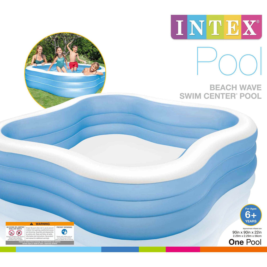 Intex Swim Center 90in x 90in x 2in Inflatable Play Kids Backyard Swimming Pool — image 6