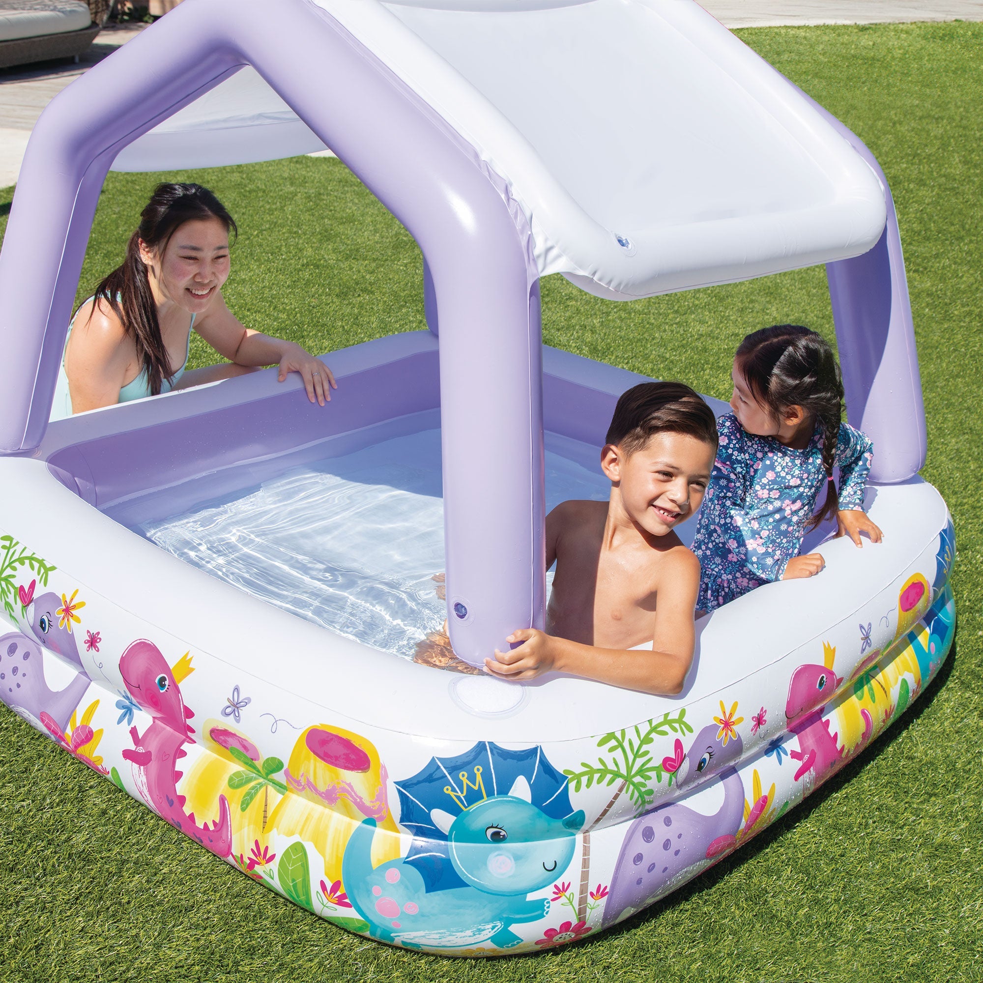 Intex 5ft x 48in Inflatable Ocean Scene Sun Shade Kids Swimming Pool With Canopy — image 8