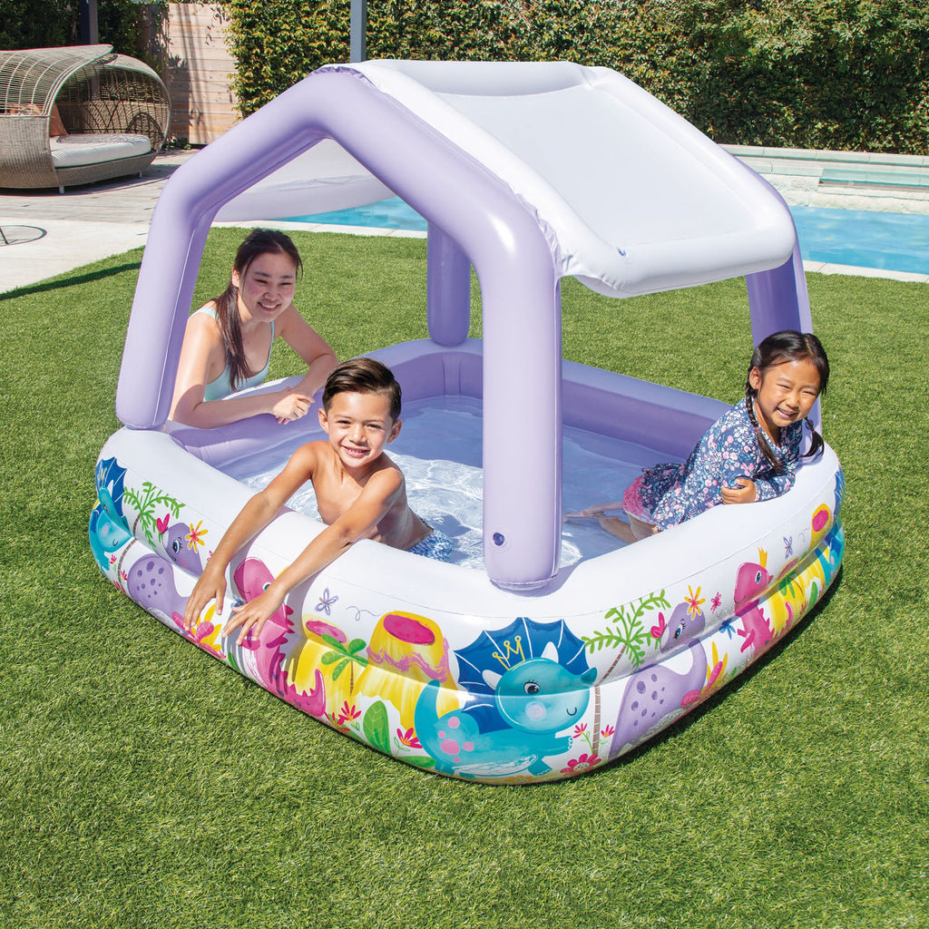 Intex 5ft x 48in Inflatable Ocean Scene Sun Shade Kids Swimming Pool With Canopy — image 11