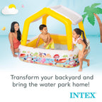 Intex 5ft x 48in Inflatable Ocean Scene Sun Shade Kids Swimming Pool With Canopy — image 4