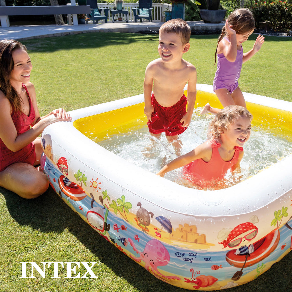 Intex 5ft x 48in Inflatable Ocean Scene Sun Shade Kids Swimming Pool With Canopy — image 6