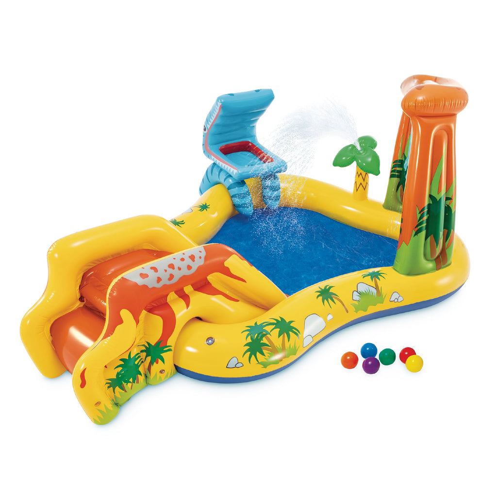 Intex Inflatable Kids Dinosaur Play Center Outdoor Water Park Pool with Slide — image 1