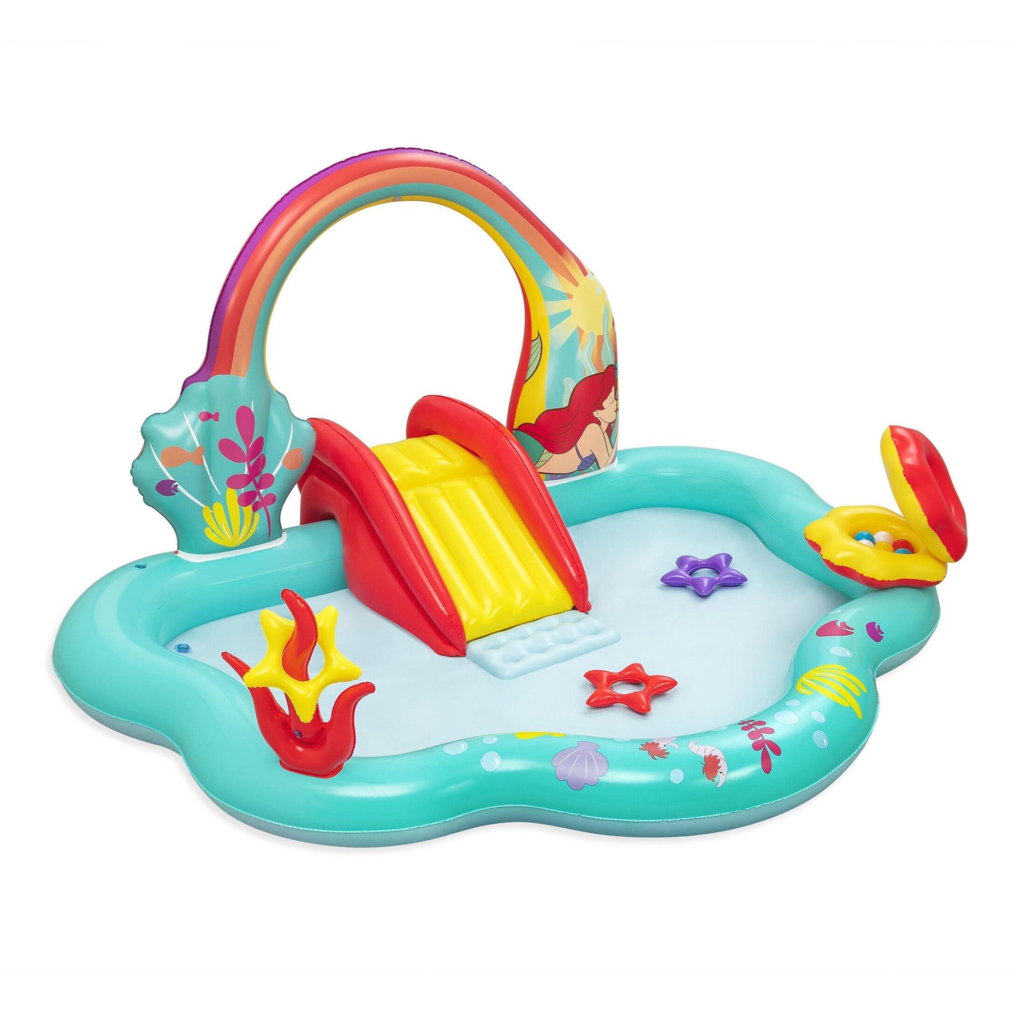 Disney Little Mermaid Inflatable Kids Water Play Center Backyard Activity Pool — image 1