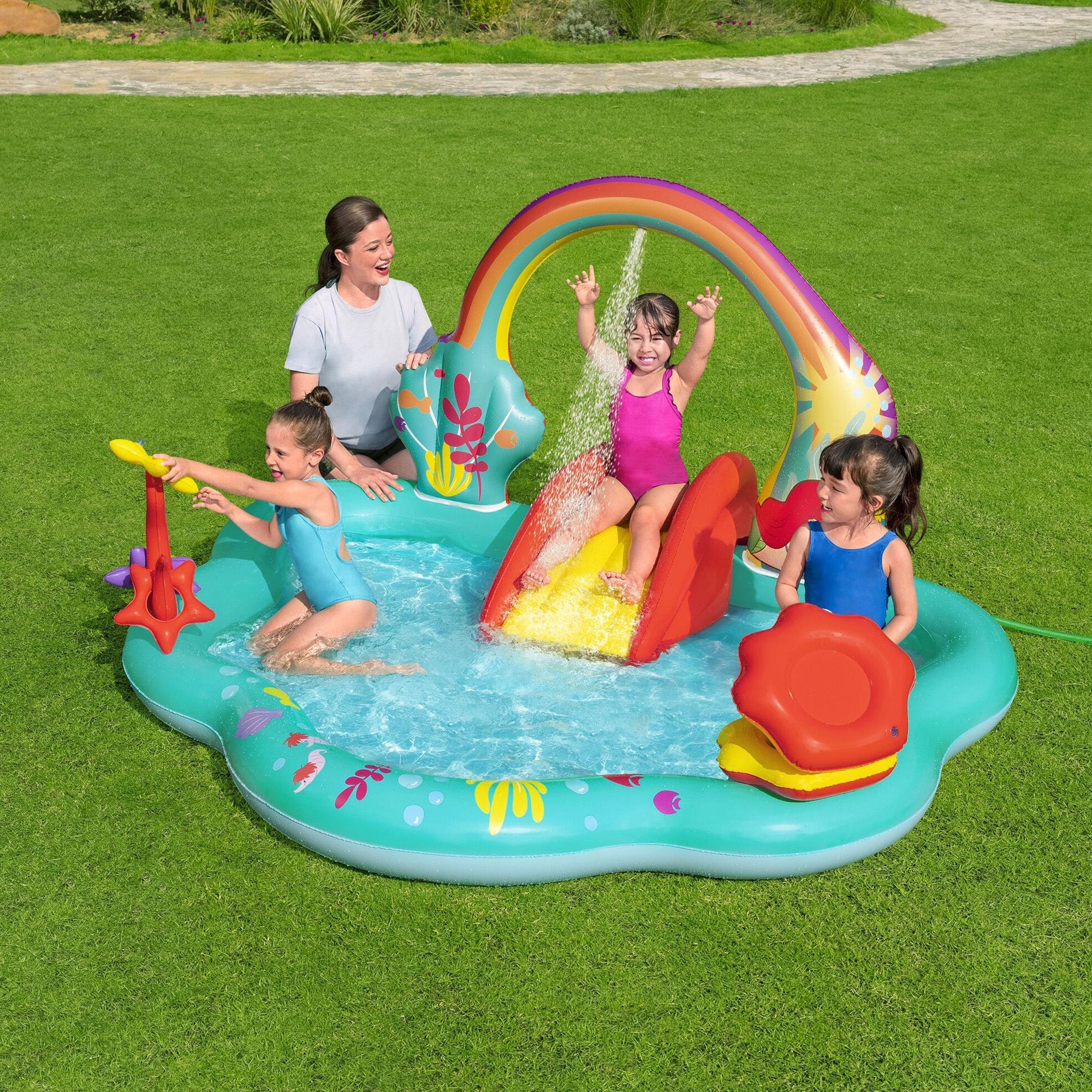 Disney Little Mermaid Inflatable Kids Water Play Center Backyard Activity Pool — image 3