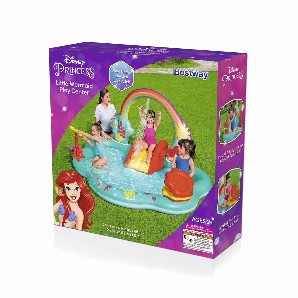 Disney Little Mermaid Inflatable Kids Water Play Center Backyard Activity Pool — image 11