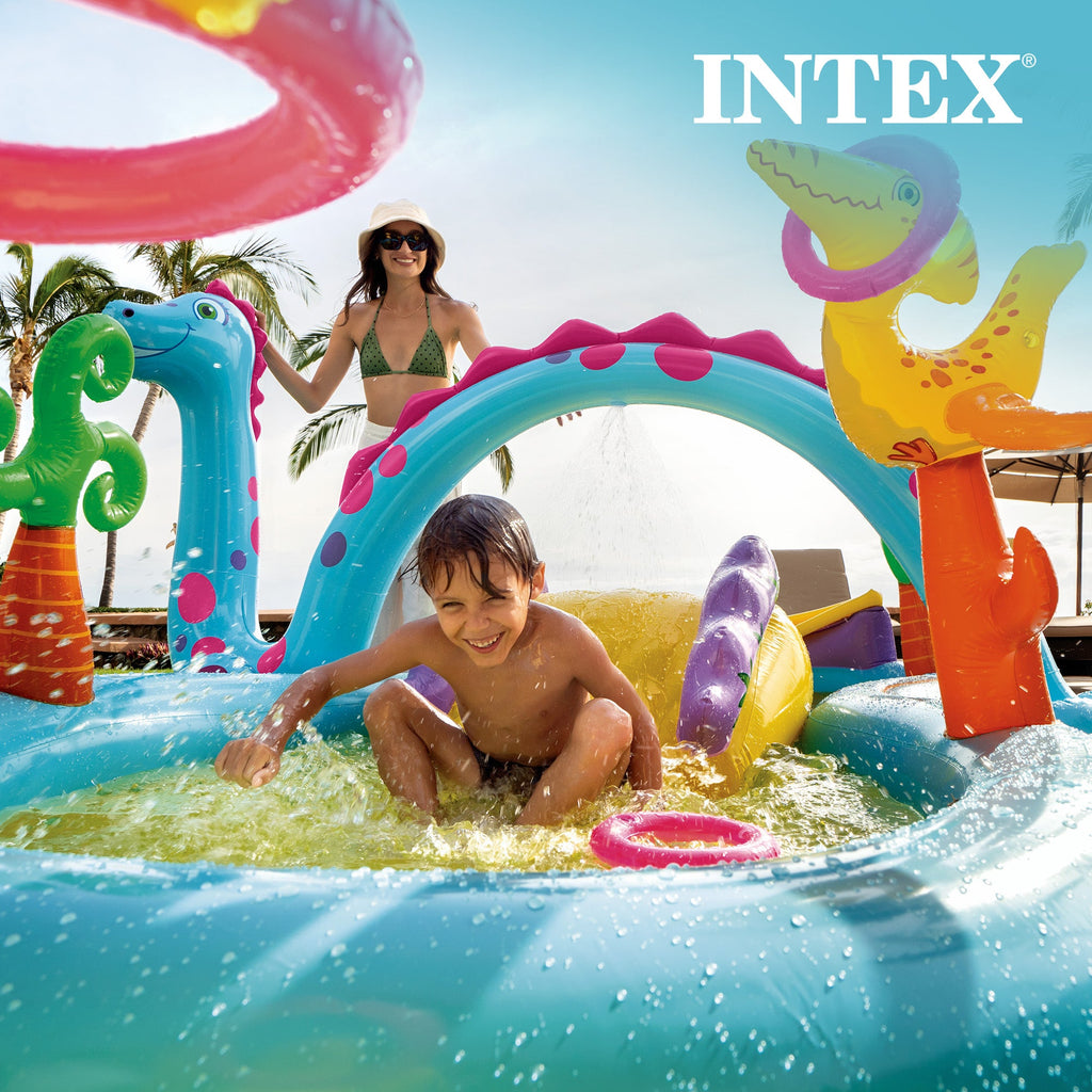 Intex 11ft x 7.5ft x 44in Dinoland Play Center Kiddie Inflatable Swimming Pool — image 7