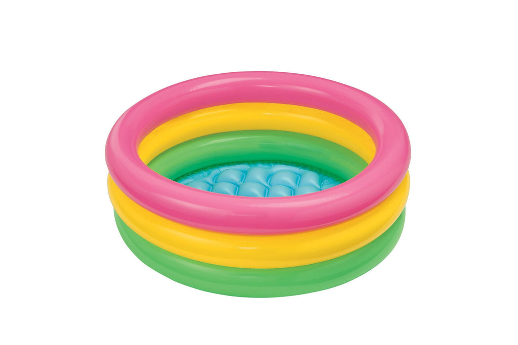 Intex 58924EP 34in x 10in Sunset Glow Soft Inflatable Baby Swimming Pool — image 1