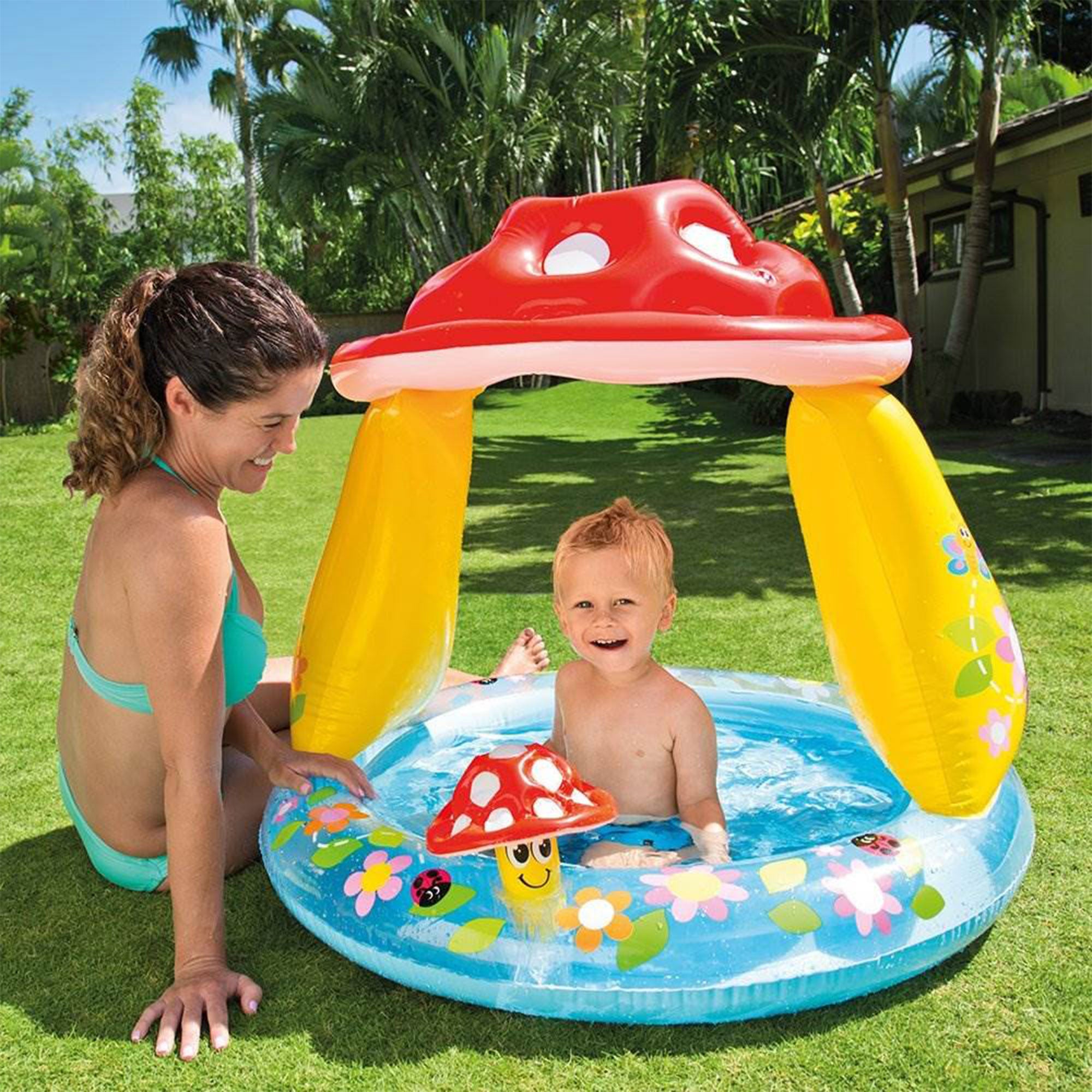 Intex Inflatable Mushroom Water Play Center Kiddie Baby Swimming Pool Ages 1-3 — image 4