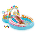 Intex 9ft x 6ft x 51in Kids Inflatable Candy Zone Play Center Pool w/ Waterslide — image 1