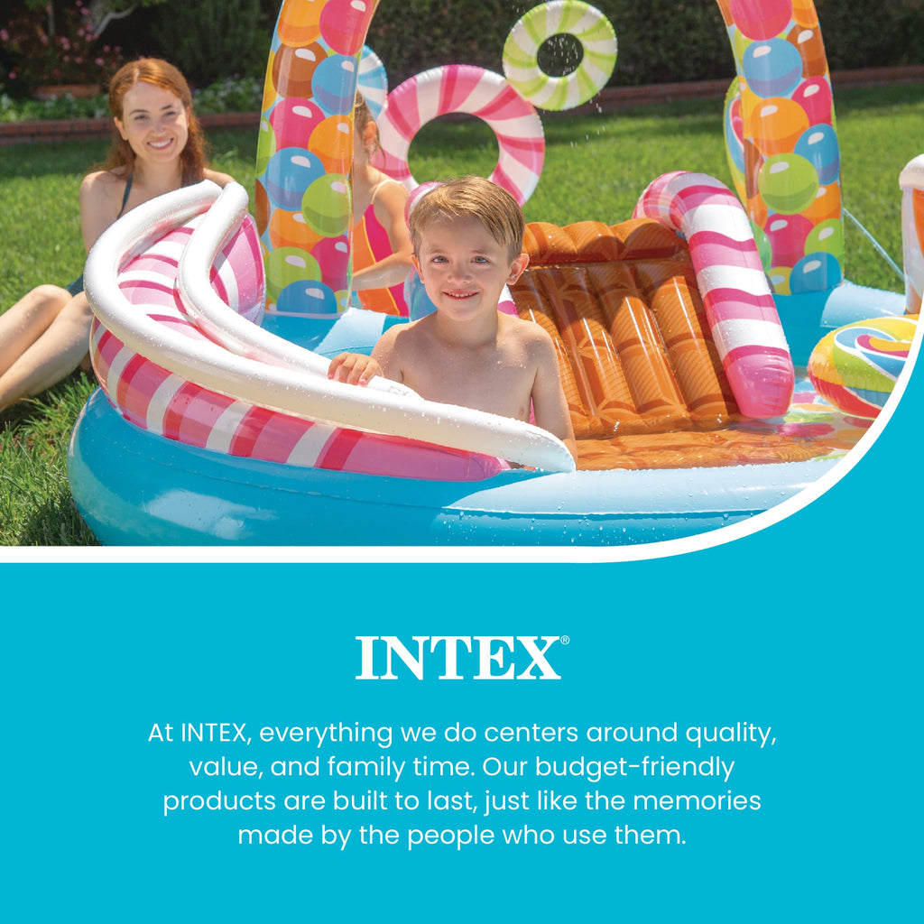 Intex 9ft x 6ft x 51in Kids Inflatable Candy Zone Play Center Pool w/ Waterslide — image 6