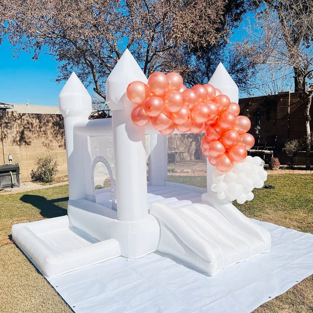 PVC Inflatable Bounce House with Ball Pit, Built-In Air Cushion & Blower, Dry/Wet Use for Toddlers