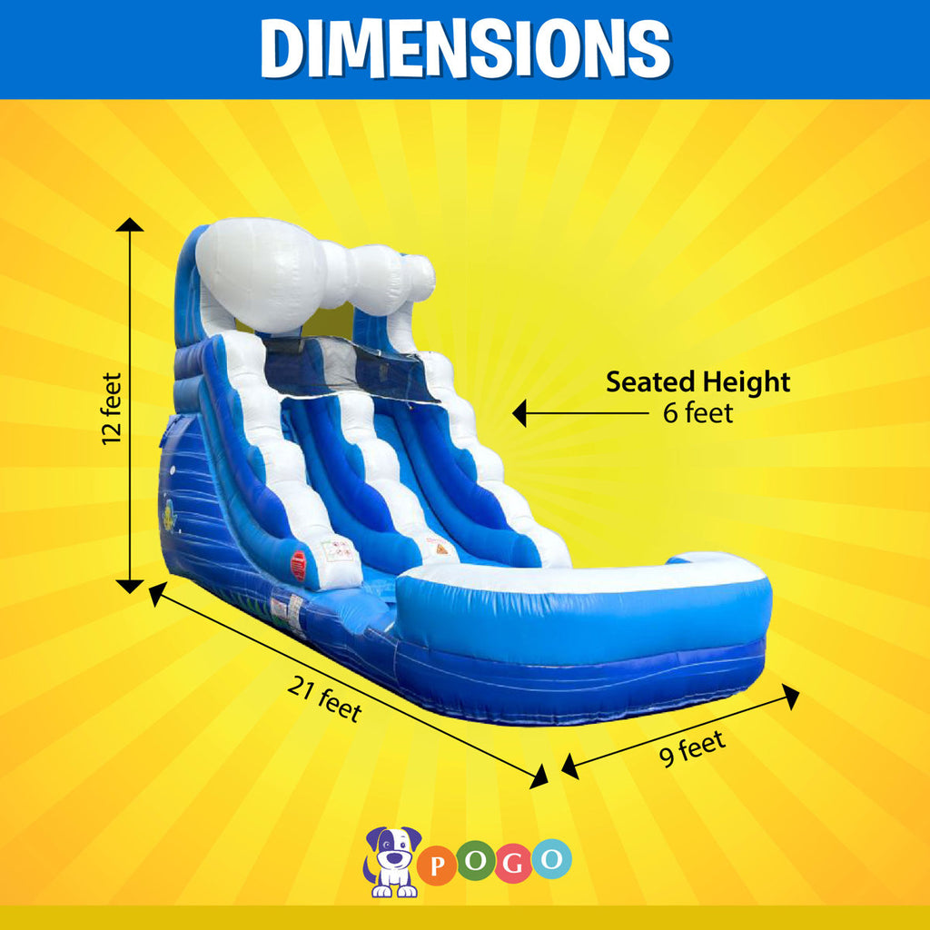 9' x 21' Inflatable Slide with Water Slide and Air Blower