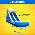 9' x 21' Inflatable Slide with Water Slide and Air Blower