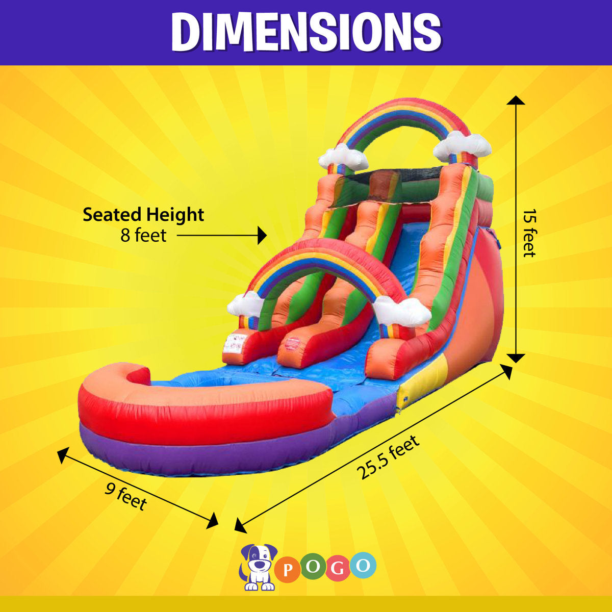 9' x 25.5' Inflatable Slide with Water Slide and Air Blower
