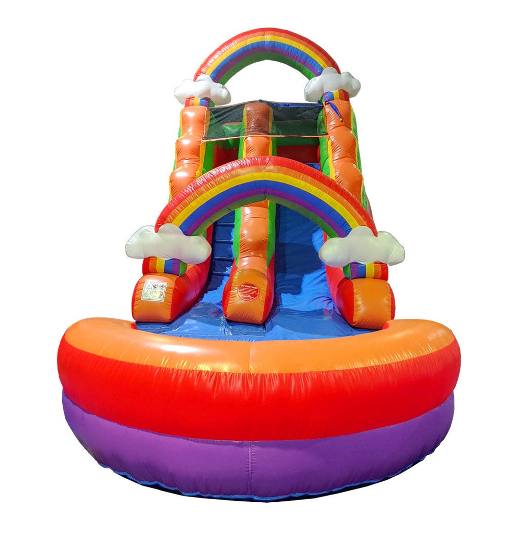 9' x 25.5' Inflatable Slide with Water Slide and Air Blower