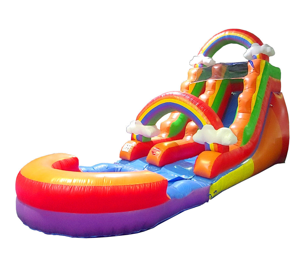 Lumen 16 FT Purple Tropical Commercial Grade Water Slide with Splash Pool for Kids (with Blower)
