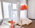 9' x 9' Oxford White Bounce House with Slide and Ball Pit for Kids, Air Blower Not Included