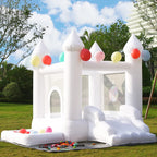 9' x 9' White Bounce House with Slide and Blower