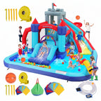 14.1' x 11.58' Bounce House with Water Slide and Air Blower