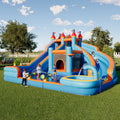 Bounce House, Inflatable Bouncer with 550W Air Blower, Jumping Castle with Slide, Outdoor Indoor Bouncy Castle with Oxford Fabric for Kids 3-12 (179.1×169.3×108.3IN)