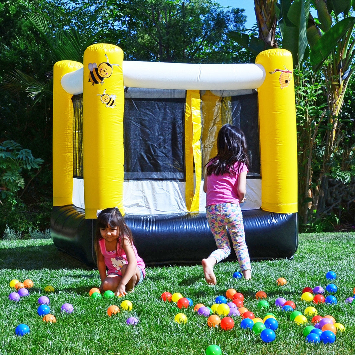 Rainbow 11' x 36' Bounce House with Water Slide and Air Blower