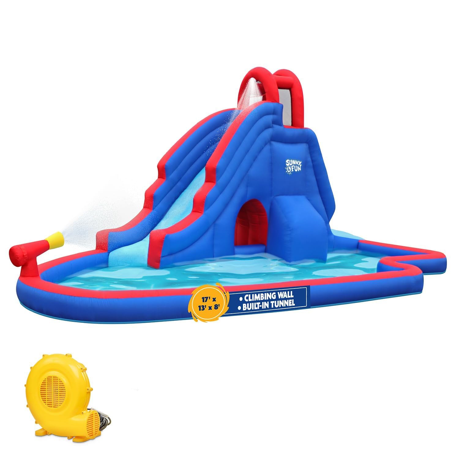 Deluxe 12.46' x 17.05' Inflatable Water Slide with Air Blower