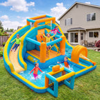 Lumen 13.8' x 16.9' Bounce House with Water Slide and Air Blower