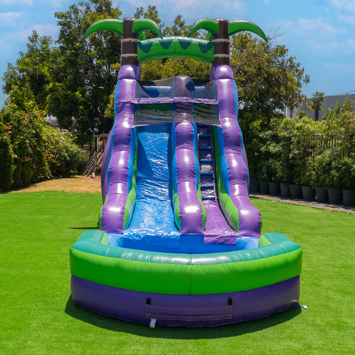 Lumen Ocean Wave 16' Commercial Grade Inflatable Water Slide With Attached Pool And Drainage For Kids And Adults (with Blower), Outdoor Indoor, Birthday Party, Rental Quality, Big Inflatable, All Seasons