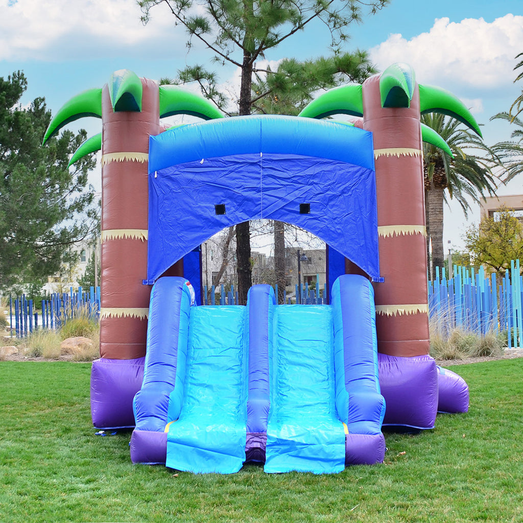 Lumen Tropical Breeze Commercial Grade Bounce House with Slide (with Blower), No Pool