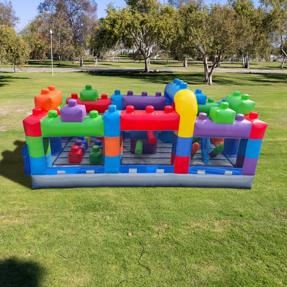 Lumen Block Party 14' x 26' Inflatable Water Slide Bounce House Combo (with Air Blower)