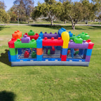 Lumen Block Party 42’ Inflatable Obstacle Course With Water Slide – Commercial Grade Pvc, Ultimate Backyard Challenge For Kids And Adults, Wet & Dry Play (blowers Included)