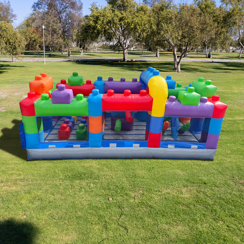 Lumen Block Party 20’ Inflatable Obstacle Course – Commercial Grade Pvc, Fun Backyard Challenge For Kids And Adults, With Air Blower Included