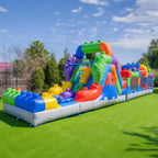 Lumen Obstacle Course Bounce House with Slide (with Blower)