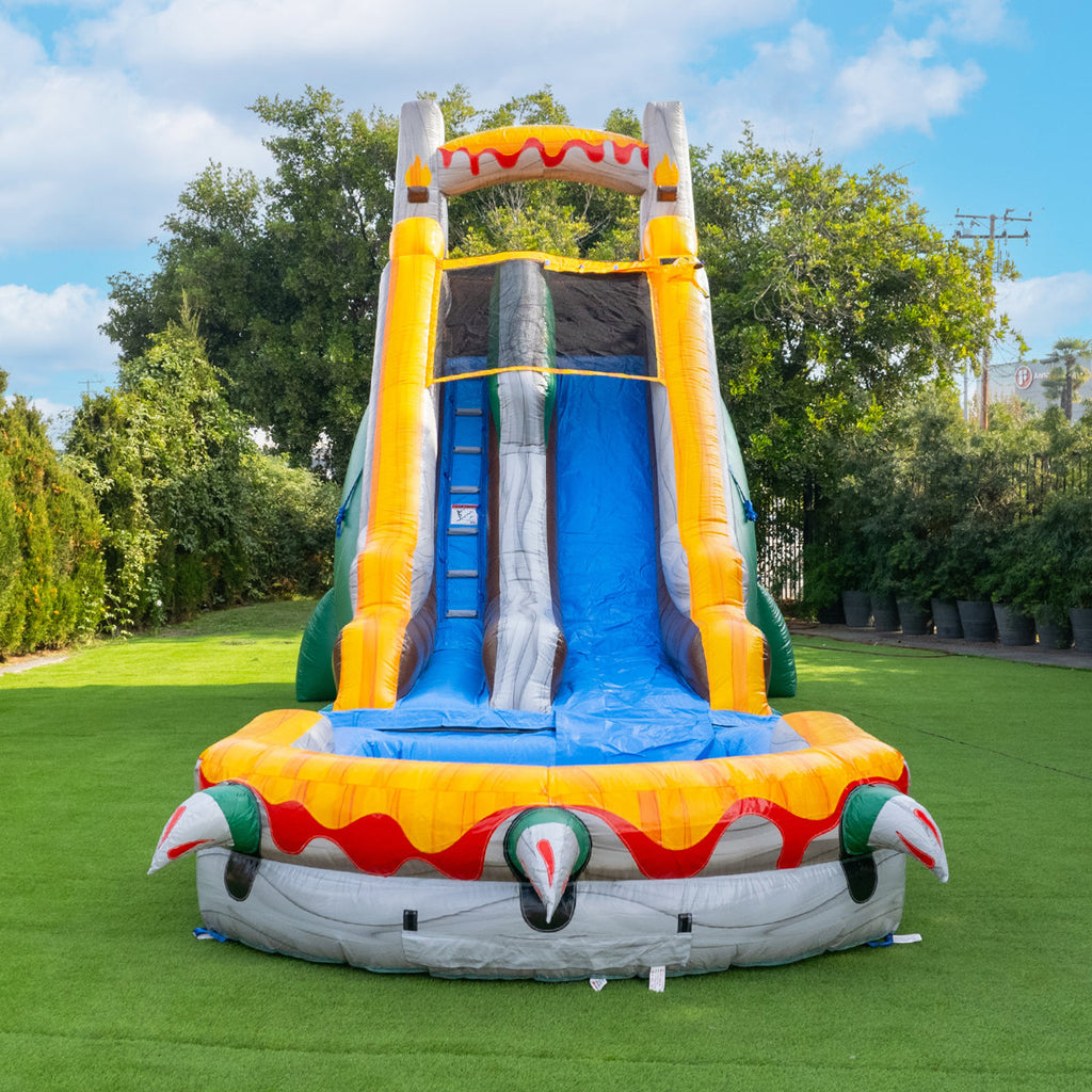Lumen T-rex Adventure 42’ Inflatable Obstacle Course With Water Slide – Dinosaur Theme, Commercial Grade Pvc Vinyl, Ultimate Backyard Challenge For Kids And Adults, Wet & Dry Play (blowers Included)