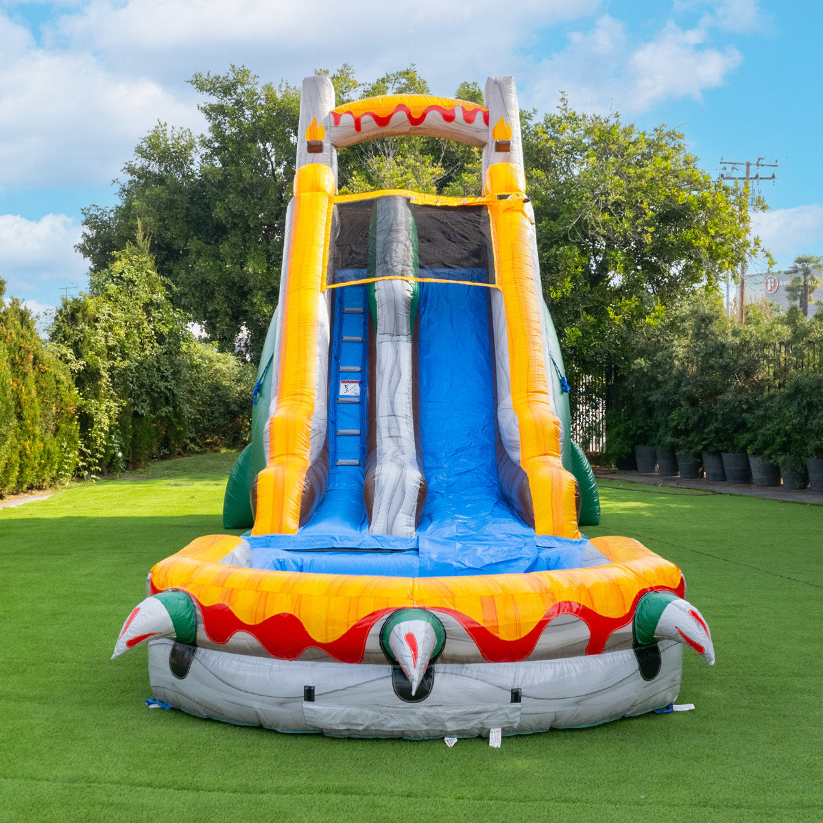 Lumen T-rex Adventure 42’ Inflatable Obstacle Course With Water Slide – Dinosaur Theme, Commercial Grade Pvc Vinyl, Ultimate Backyard Challenge For Kids And Adults, Wet & Dry Play (blowers Included)
