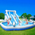 Lumen Kids Inflatable Outdoor Lazy River Adventure Water Park Slide and Pool