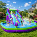 17Ft X 16.5Ft Inflatable Water Park With Slides, Blower & Water Features