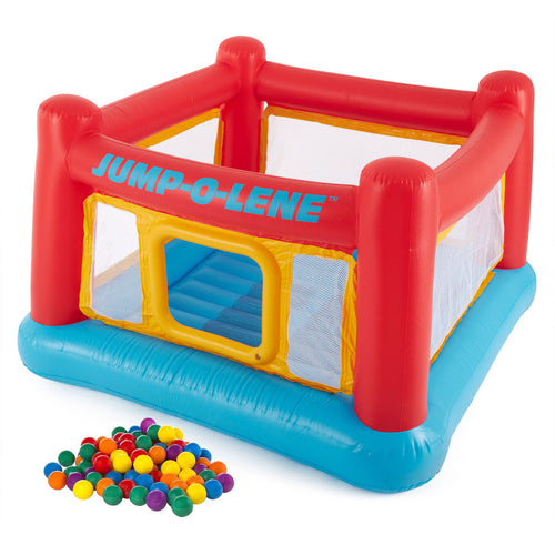 10' x 10' PVC White Bounce House with Air Blower, Flap Top Inflatable Bouncer for Kids Birthday Parties, Weddings & Backyard Events