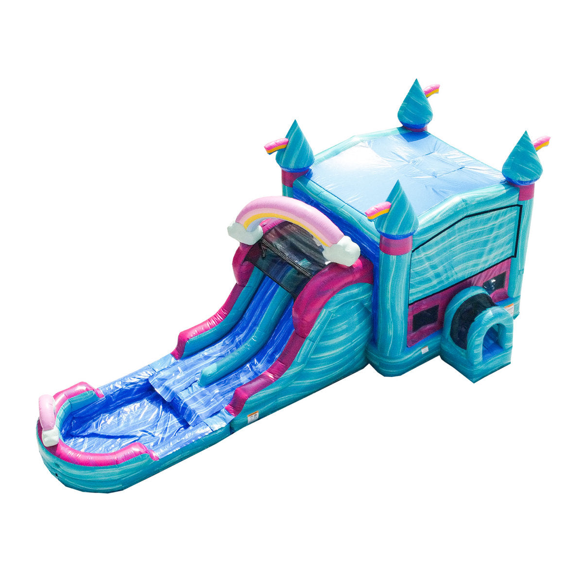 Lumen Purplish Castle Commercial Grade Inflatable Bounce House & Water Slide (with Blower)