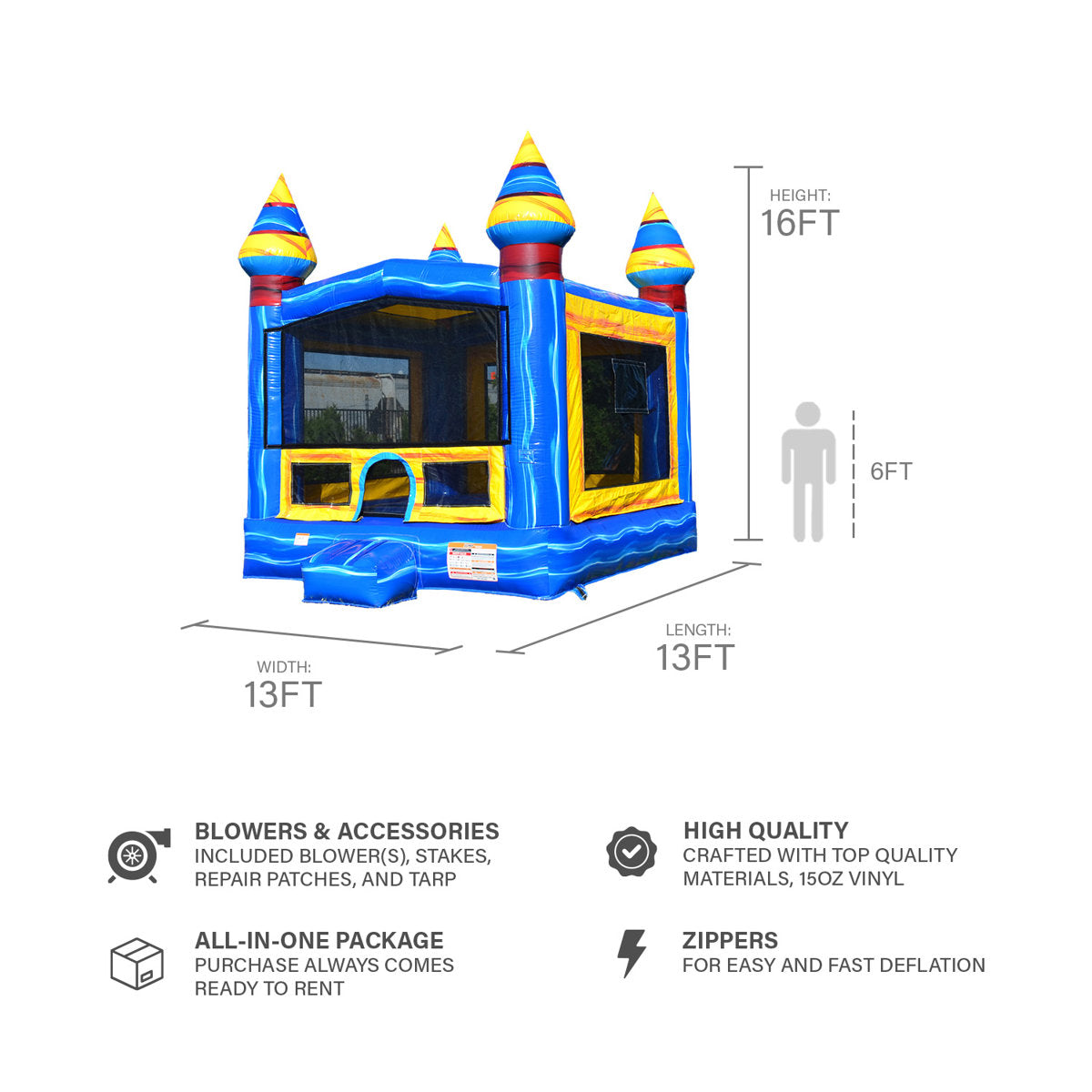 Lumen Melting Arctic 13 ft x 13 ft Inflatable Bounce House (with Blower)
