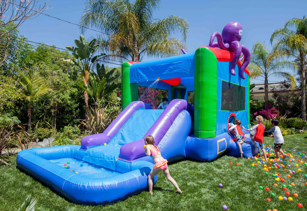 Lumen Octopus Commercial Grade Bounce House Water Slide with Pool for Kids (with Blower)