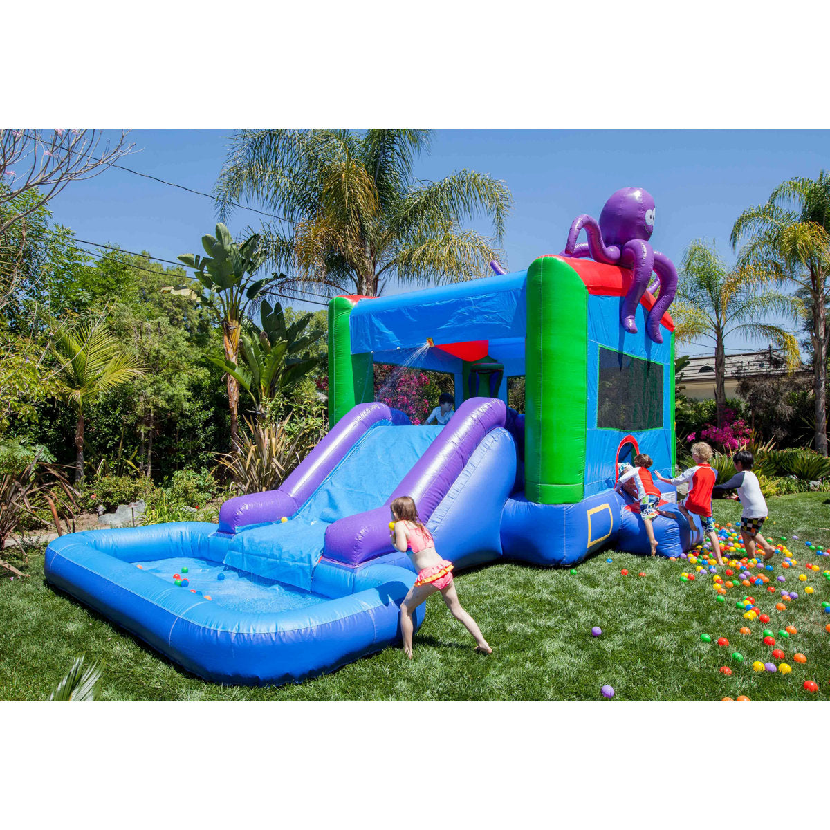 13' x 35' Bounce House with Water Slide and Air Blower