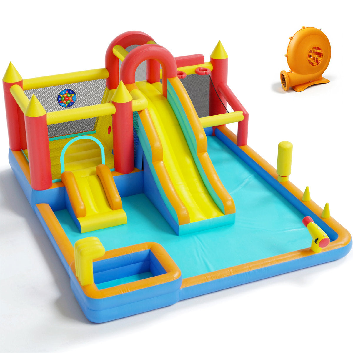17.25' x 12.25' Bounce House with Water Slide and Air Blower