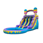 Lumen 16ft Ice Pop Inflatable Dual Lane Slide with Pool for Kids & Adults, Include Blower